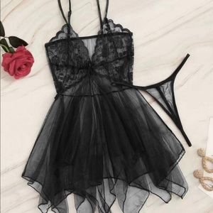 Sheer dress lingerie set